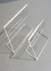 Acrylic T1 3mm Clear Plastic Table Sign Tag Label Display Paper Promotion Card Holders Small L Shape Stands 50pcs300S6429931