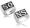 2pcs The Rings Men Rock Punk Cosplay Costume Dimensione dell'anello motociclistico 8-13 Anello moto9686856