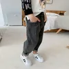 Ragazzi in stile coreano pantaloni jeans casual 2023 nuovi pantaloni di denim autunno bambini bambini sciolti pantaloni da fondo per 4-12 anni