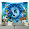 Dolphin Tapestry Animais marinhos paredes pendurados em beleza oceano