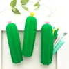 Compact Cactus Stationery Bag Durable Kawaii Silicone Pencil Case Portable Large Capacity School Supplies Storage Box for Home