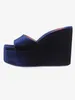 Style 2024 Ladies New Leather Wedge High Heel Sandals Pine Cake Tjock Bottom Slipper Open Peep-Toes Platform One Line EU 9013