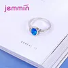 Ringos de cluster Anel de opala Blue Blue Fire anel 925 Sterling Silver for Women Fashion Fine Fine Jewelry