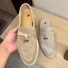 Nowy letni spacer Moccasin Women Piana Projektanci Projektanci Casual Shoe Mężczyźni Flat Loro niskie uroki oryginalna skórzana sneaker