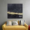 Immagini a parete acrilica nera Nessuna cornice Nuova Arrivo Abstract Tela Painting Contemporary Study Room Decor Gold Lout Style Texture