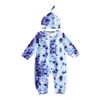 Baby Boy Kit Newborn Kids Infant Baby Boys Girls Long Sleeve Tie Dye Patchwork Romper Jumpsuit With Hat Outfits Set 7t s Set