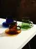 Wijnglazen Noordse drinkware warmtebestendige glazen koffiekopje met schotel ontbijt melk afternoon tea ins vasos decorativos