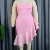 Casual Dresses Pink Evening Spets Wedding Party Dress Sexig ärmlös afrikan för kvinnor Summer Asymmetriska stora kläder 4xl