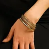 Bracelets de charme 5pcs/conjunto Gold Color Metal Alloy Big Circlel Bracelet Bangles Conjuntos para mulheres jóias de camada punk 6,8 cm