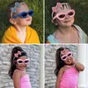 Haarzubehör 2 PCs/Set Kinderfarben Mode lippenförmige UV400 Sonnenbrille weiche Bogenknoten -Kopfbedeckungen Set schön