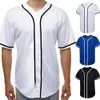 Maglietta Summer Magliette corta sciolte uomini Baseball Uniform Color Matching Buttons a pezzi a media lunghezza Maglietta da baseball a media lunghezza