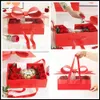 DIY Valentine's Day Bow Paper Packing Box With Transparent PVC Window Display Gift Box Wedding Cookie Candy Cake Christmas Boxes