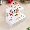 Present Wrap 10st God Christmas Candy Box med Tag Kraft Paper Cookie Packing Påsar 2024 Xmas Party Home Decoration Year