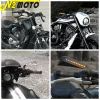 Para Harley Cross Bones Dyna Sofrail Electra Street Glide Road King Boy Sportster 1200 883 Moto Ax Retrocínio Espelho LED LUZ