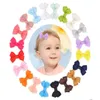 Accessoires de cheveux 5cm Colorf Tiny Barrettes Baby Girls Boutique Polyester Clip Bow