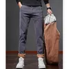 Men's Pants Autumn Trend Fashion Solid Color Denim Male Clothes All-match Comfortable Pockets Patchwork Slim Straight Trousers For Men