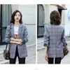 Kvinnors kostymer Plaid Casual Suit Jacket Blazers for Woman Office Outfits Women Business in Blazer