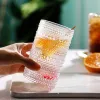 2pcs Glass Cups Glasses for Drinks Hobnail Beaded Drinking Glasses Vintage Glassware Set Cocktail Glass Polka Dot Juice Mug