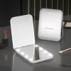 Mini specchio luminoso per trucco luminoso Piegabile specchio compatto pieghevole con trucco portatile leggero Strumento per il trucco degli specchi di ingrandimento