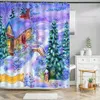 Candata per doccia natalizia 3D Snowman Tree Christmas Waterprooter Polyester Bath Decorazioni per la casa tende da bagno di Capodanno