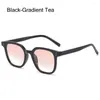 Lunettes de soleil Square Gradient Blush Aucun maquillage UV400 Protection Anti-Glare Shades Decorative Eyewear