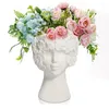 Vases XD-White Ceramic Flower Vase for Decor Style Femme Femme Femme Face Unique Home Office