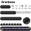 Organisateur de câble Grwibeou Silicone USB Cable Winder Desktop Tidy Management Clips Câble Porte-câble pour l'organisateur de fil de casque de souris