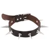 Chokers Gothic Black Spiked Punk Choker Collar Spikes Nitets Studded Chocker Halsband för kvinnor Män bondage cosplay Goth smycken Drop Oto5i