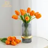 Decoratieve bloemen Wqnjin korte luxe echte touch tulpen boeket bruiloft kunstmatige woonkamer vazen voor woningdecoratie