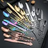 Dinnerware Sets Stainless Steel Hollow Set Spoon And Fork Cutlery Light Luxury Household Vintage Reliefs Emperor Court Steak