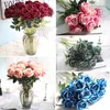 Fleurs décoratives 1PCS 51 cm Blue rouge rose rose artificiel Velvet Rose Silk Flower Bouquet Mariage Anniversaire Party Home Decoration Artisanat