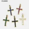 Colares pendentes 10 zirconia Cross Charms de alta qualidade Acessórios de joias de religião de alta qualidade 60415