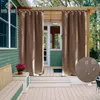 Ryb Home Outdoor Emperproof Curtain Tab Top Therm Isulater Blackout Ridle Drape for Patio Garden Front Porch Gazebo