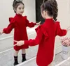 Vismas filles robes à tricot rouge