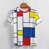 Mondrian Geometrie T-Shirt Moderne Kunst Neuheit T-Shirts Kurzärmler Grafik Tops Heißer Verkauf Sommer Essentielle große Größe T-Shirts