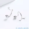 Top Grade Luxury Tifanccy Brand Designer Earring Screw Thread Smile Curved Hook Earrings for Women 925 Sterling Silver Mini High Quality Designers Jewelry