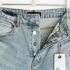 Purple Brand Jeans American High Street Burr Edge Hole Patch Denim Shorts Mens