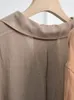 Robes décontractées Femme Robe de chemise en lin à manches longues perles ourlet Split lacet-up Single Breasted Summer 2024 Mini pour femme