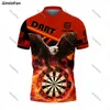 Nome personalizzato Darts Fire Eagle 3D 3D su tutta la polo da uomo stampato Maglietta maschio Lavoro maschi