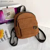 Mochilas de mochila mini mochila sólida pana mini mochila simple mochila de viajes de estudiante casual y240411