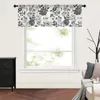 Flower Lines Black And White Kitchen Small Window Curtain Tulle Sheer Short Curtain Bedroom Living Room Home Decor Voile Drapes