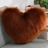 Pillow Heart Shape Lovers Throw Fuzzy Long Faux Fur Decorative Sofa Car Home Office Bedroom Decor Plush