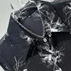 Męskie koszule pfhq lekkie luksusowe luksusowe długie rękawowe modny atrament druk zdemeralny oddychający, chłodne topy kreatywności 21Z4352
