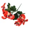 Fleurs décoratives Home Plant Bunch Bouquet Pansy Fake Flower Ornaments 10 têtes 26cm PVC artificiel rouge / orange / rougepre Rose rouge