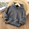 Patpat Kleinkind Junge/Mädchen Feste Farbe Strukturierte Hoodie Sweatshirt