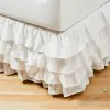 4 lager Ruffled sängkjol Wrap Around Elastic Bed Skirt Bed Cover utan Surface Home Hotel Bed Kjol Twin/ Full/ Queen/ King