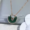 Designer charm V Gold Carter Talisman Necklace Thick Plated 18K White Fritillaria Red Jade Chalcedony CNC Collar Chain High Version