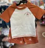 FocusNorm 0-3y幼児の男の子の水着セット2pcs半袖レター/ひまわりプリントラッシュガードセット水着