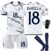 23-24 Itália Away White Football Set No. 6 Villati 18 Barrera 1 Donaruma Jersey