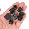 10st Square Plastic Black Blanking End Cap Tube Pipe Insert Plug Bung Möbler Tillbehör 15/20/25/30/38/40/50/60mm